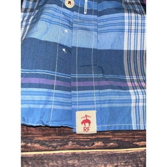 Brooks Brothers Red Fleece Shirt Button Up L/S Large L Cotton Blue Plaid - Picture 3 of 5